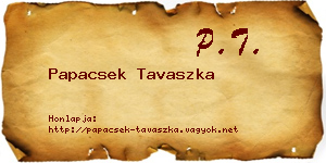 Papacsek Tavaszka névjegykártya